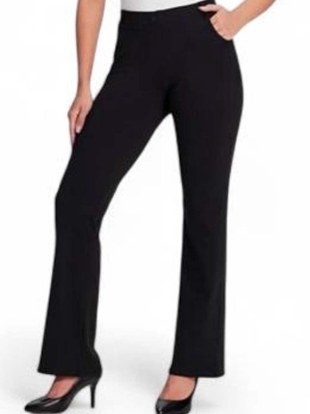 Yogalicious Women's Black High-Waist Stretch Bootcut Pants